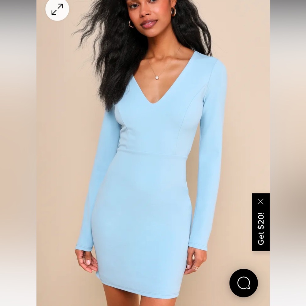 NWT lulus RSVP perfection light blue backless dress